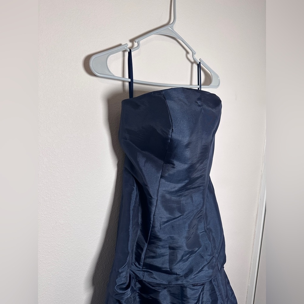 NWT Light in the Box prom formal corset Elegant Navy Blue Strapless Dress size 4